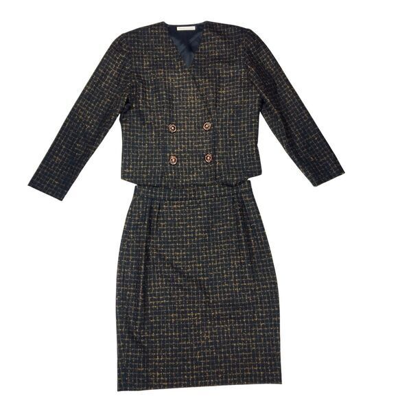 Magid Bernard Dresses & Skirts - Magid Bernard 2 Pc Wool Skirt Suit Women 8 Brown Vintage Business Career Elegant